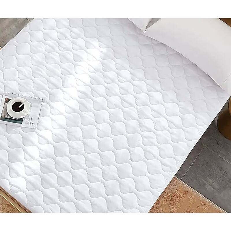 Twin Size Waterproof Mattress Pad Fitted Elastic Cover Protector Stretches up 15" Inches
